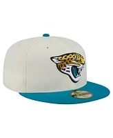 New Era Men's White/Teal Jacksonville Jaguars Main 59FIFTY Fitted Hat