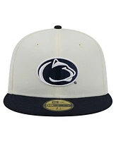 New Era Men's Cream Penn State Nittany Lions Chrome 59FIFTY Fitted Hat