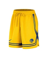 Nike Women's Gold Golden State Warriors Courtside Fly Crossover Performance Shorts