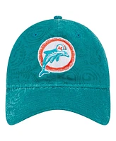 New Era Women's Aqua Miami Dolphins Throwback Flair 9TWENTY Adjustable Hat