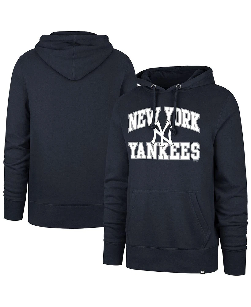 '47 Brand Men's Navy New York Yankees Big Tall Velocity Fleece Pullover Hoodie