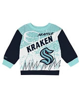 Mitchell & Ness Toddler Seattle Kraken Two-Piece Oversized Block Buster Fleece Sweatshirt Pants Set