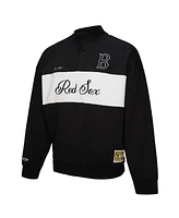 Mitchell & Ness Women's Black Boston Red Sox Quarter-Zip Pullover Top