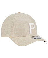 New Era Men's Beige Pittsburgh Pirates Cotton Weave M-Crown A-Frame 9FORTY Adjustable Hat