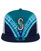 New Era Men's Seattle Mariners Tie-Dye Golfer Trucker Adjustable Hat