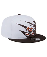 New Era Men's Brown Cleveland Browns Throwback Jagged 9FiFTY Snapback Hat