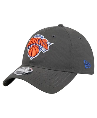 New Era Men's Charcoal New York Knicks Active Ripstop 9TWENTY Adjustable Hat