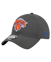 New Era Men's Charcoal New York Knicks Active Ripstop 9TWENTY Adjustable Hat