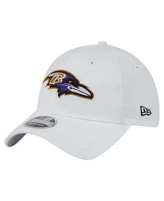 New Era Men's White Baltimore Ravens Active Ripstop 9TWENTY Stretch Snap Hat