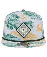 New Era Men's White Athletics Printed Island Golfer Snapback Hat