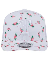 New Era Men's White Texas Rangers Flamingo Mesh Back 9SEVENTY Stretch-Snap Hat