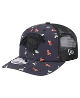 New Era Men's Navy/Black Carolina Panthers Adventure Drinks Pattern 9SEVENTY Stretch Snap Hat