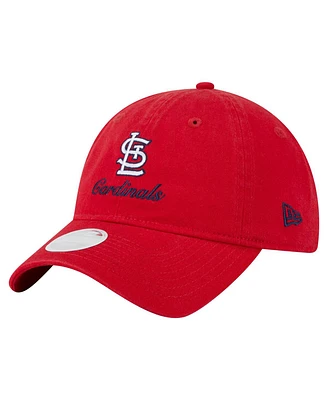 New Era Women's Red St. Louis Cardinals Preppy Team 9TWENTY Adjustable Hat