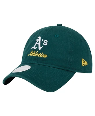 New Era Women's Dark Green Athletics Preppy Team 9TWENTY Adjustable Hat