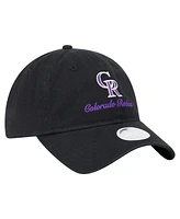 New Era Women's Black Colorado Rockies Preppy Team 9TWENTY Adjustable Hat