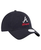 New Era Women's Navy Atlanta Braves Preppy Team 9TWENTY Adjustable Hat