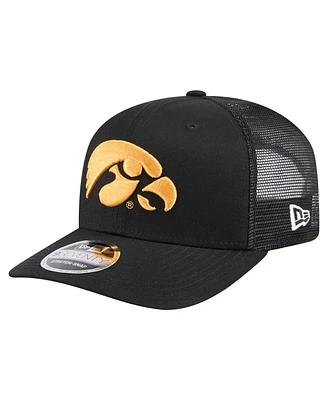 New Era Men's Black Iowa Hawkeyes Primary 9SEVENTY Trucker Stretch Snap Hat
