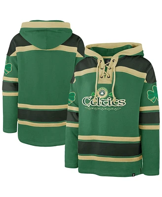 '47 Brand Men's Kelly Green Boston Celtics McLucky Superior Lace-Up Pullover Hoodie Sweatshirt