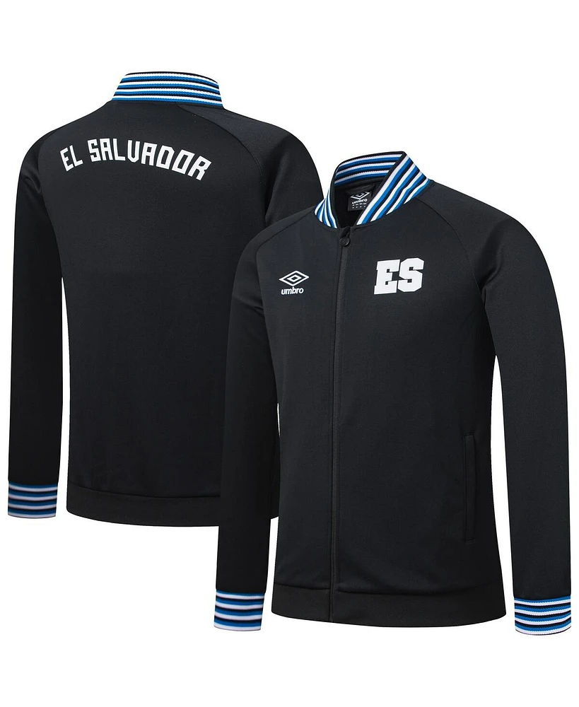 Umbro Men's Black El Salvador National Team Presentation Raglan Full-Zip Jacket