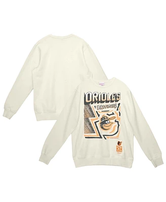 Mitchell & Ness Men's Cream Baltimore Orioles Sidewalk Sketch Pullover Hoodie