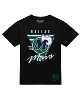 Mitchell & Ness Men's Black Dallas Mavericks Worldwide Collection Tri-Logo T-Shirt