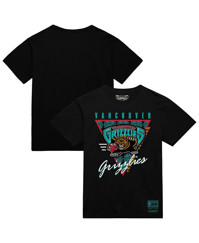 Mitchell & Ness Men's Black Vancouver Grizzlies Worldwide Collection Tri-Logo T-Shirt