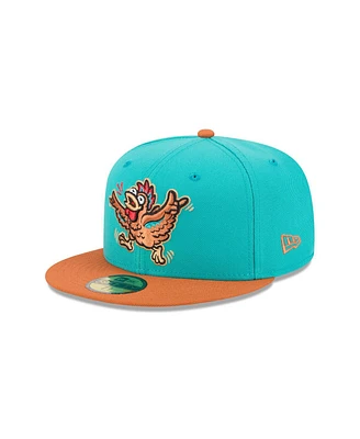 New Era Men's Turquoise Winston-Salem Dash Theme Nights 59FIFTY Fitted Hat