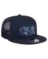 New Era Men's Navy Penn State Nittany Lions Split Panel 9FIFTY Snapback Trucker Hat