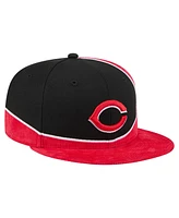 New Era Men's Red/Black Cincinnati Reds Retro Split Corduroy Snapback Hat