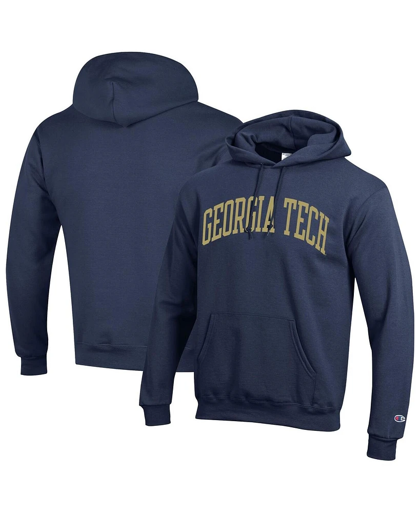 Champion Men's Navy Georgia Tech Yellow Jackets Basic Arch Fleece Pullover Hoodie
