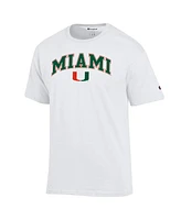 Champion Men's White Miami Hurricanes Arch Over Logo T-Shirt
