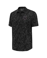 Antigua Men's Black Inter Miami Cf Lush Woven Button-Up Shirt