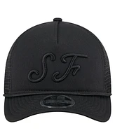 New Era Men's Black San Francisco Giants City Initial 9FORTY A-Frame M-Crown Adjustable Trucker Hat
