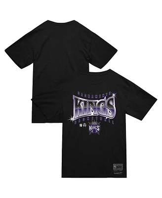 Mitchell & Ness Men's Black Sacramento Kings Worldwide Collection Glow Up T-Shirt