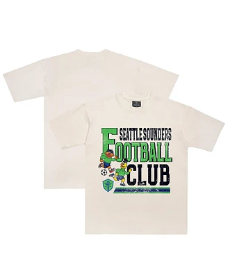 Peace Collective x Sesame Street Men's and Women's Cream Seattle Sounders Fc Heavyweight T-Shirt