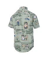 Reyn Spooner Men's Bruce Lee Green Hollywood Icons Little Dragon Tailored Button-Down Shirt