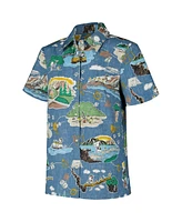 Reyn Spooner Women's Blue Peanuts Beagle Scouts 50th Anniversary Button-Up Shirt