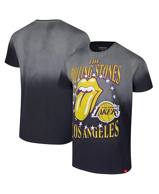 Sportiqe Men's and Women's Gray Rolling Stones x Los Angeles Lakers Bingham Collab T-Shirt