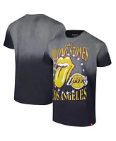 Sportiqe Men's and Women's Gray Rolling Stones x Los Angeles Lakers Bingham Collab T-Shirt