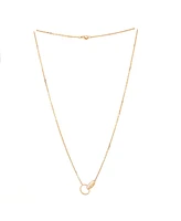 Pre-Owned Cartier Love Interlocking Necklace 18K Rose Gold with Diamonds