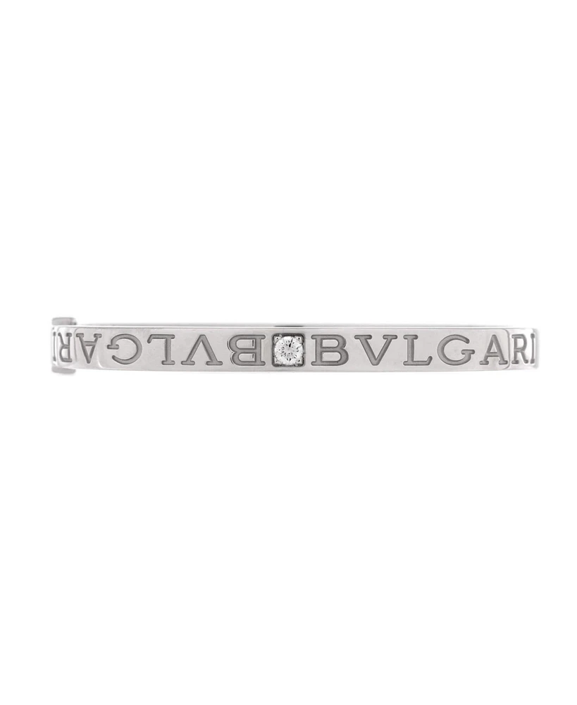 Pre-Owned Bvlgari Bvlgari Bvlgari Bangle Bracelet 18K White Gold with 2 Diamonds