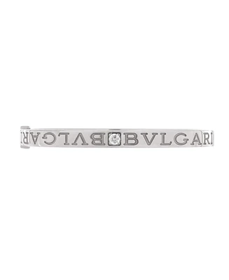 Pre-Owned Bvlgari Bvlgari Bvlgari Bangle Bracelet 18K White Gold with 2 Diamonds
