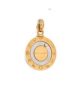 Pre-Owned Bvlgari 12 Months Horoscope Movable Round Pendant Charm 18K Gold and Stainless Steel with Diamond