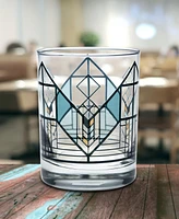 Frank Lloyd Wright Lake Geneva Tulip Double Old Fashioned Glasses, Set of 4