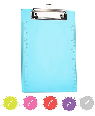 Plastic Clipboard Memo Yellow, Mini Translucent Low Profile Clip Board, Hangable Small Clipboard, 9” x 6”, Holds 100 Sheets, 1 Pc