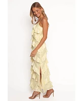 Petal and Pup Women's Ciao Ruffles Maxi Satin Dress