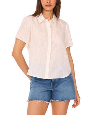 Vince Camuto Women's Sequined Short-Sleeve Shirt
