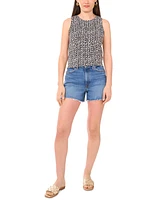 Vince Camuto Women's Printed Keyhole-Back Tank Top