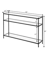 Convenience Concepts 9.5" Royal Crest 3 Tier Glass Console Table