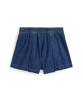 Polo Ralph Lauren Big Girls Pleated Indigo Denim Shorts